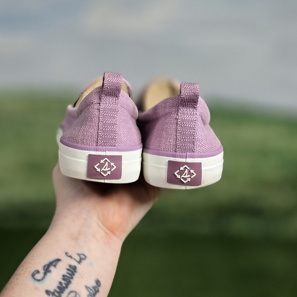 Sperry | Crest vibe chambray Lavender Slip-On woven linen Sneakers - Picture 14 of 16